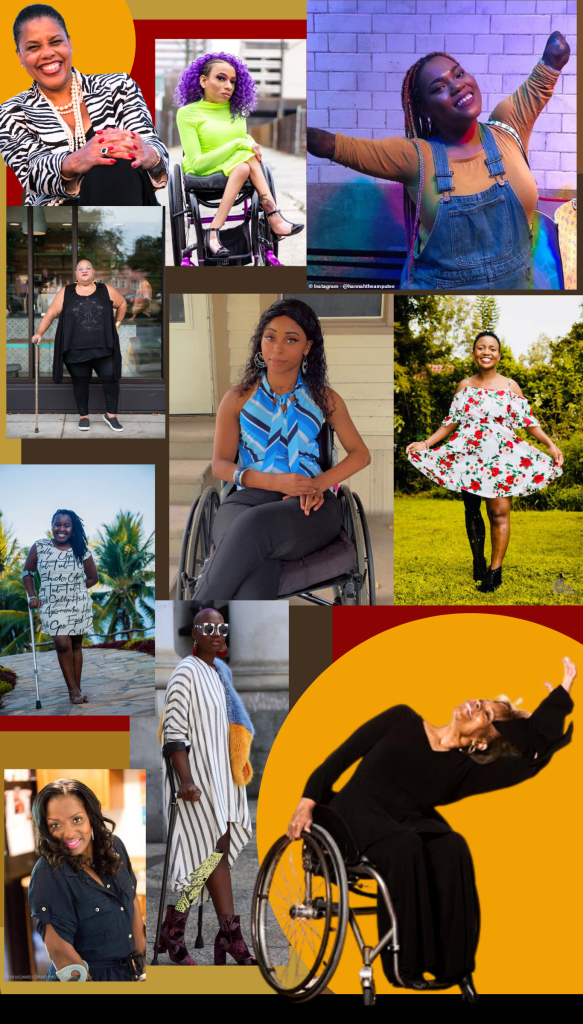 Montage of several black and brown girls and women with disabilities