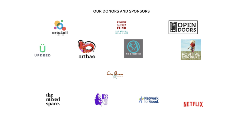 Contains the logos of various DWD Donors and Sponsors.